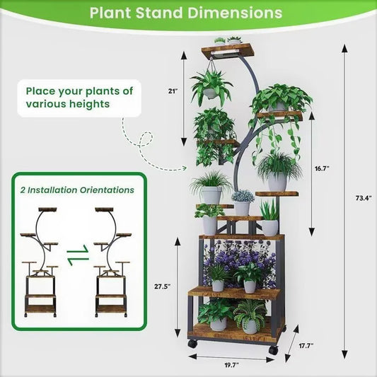 Supporto per piante da interno & Grow Light - Elegante mensola angolare per gli amanti delle piante