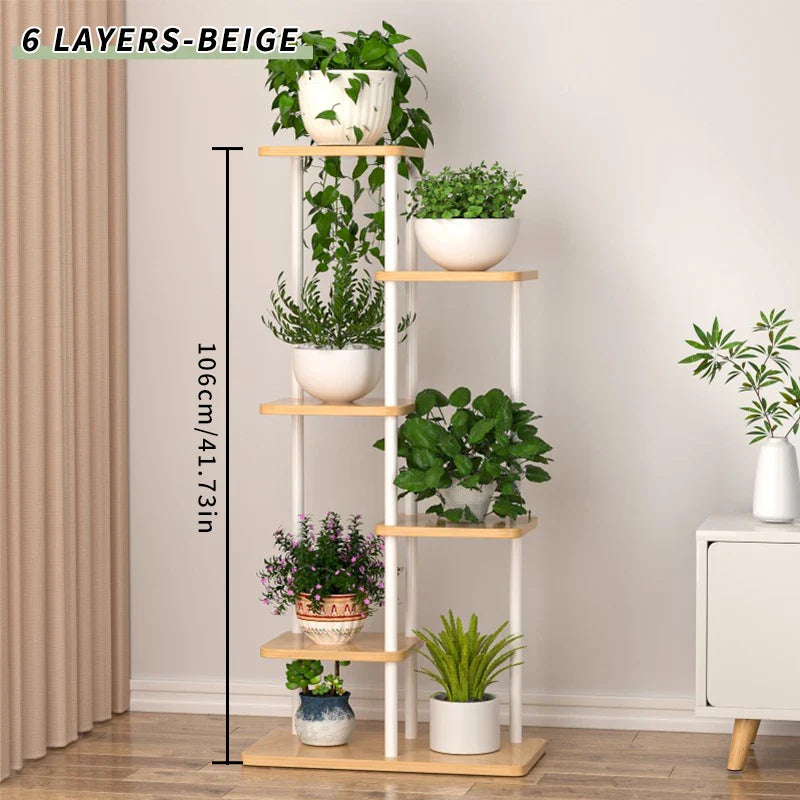 Supporto per piante in legno - Elegante organizer a 5/6/8 livelli per gli appassionati di giardino