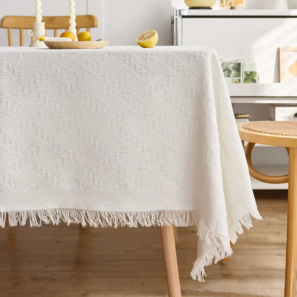 Khăn trải bàn sang trọng - Vải lanh cotton kiểu Pháp thanh lịch để trang trí nội thất