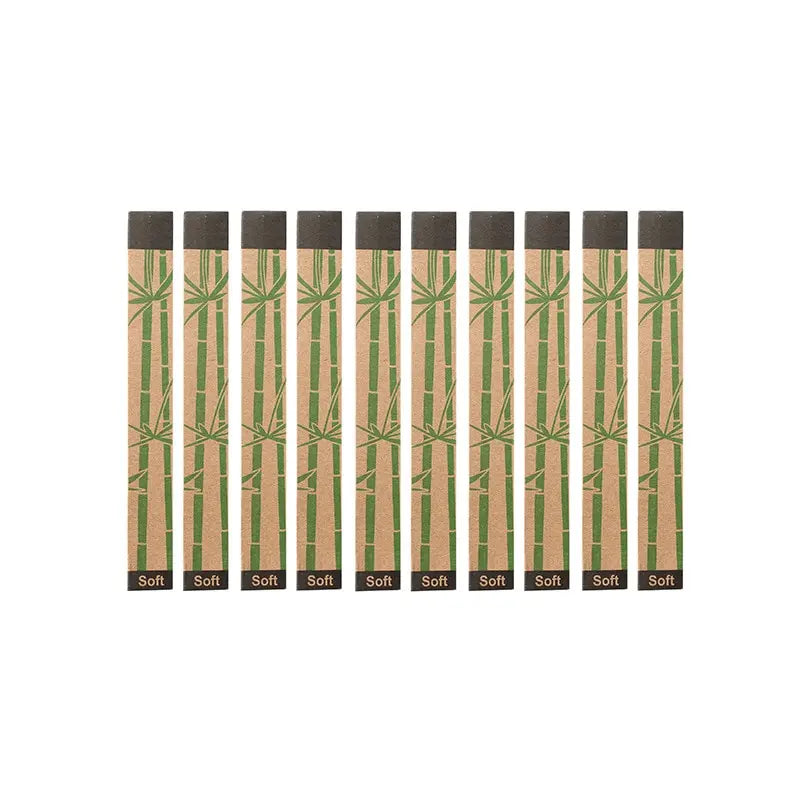 Eco-Friendly Bamboo Toothbrush Set - 10 Pack for Adults