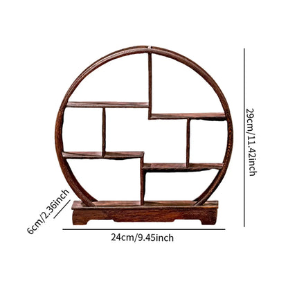 차 세트 랙 우아한 나무 디스플레이 스탠드 작은 단단한 나무 간단한 차 주전자 홀더 미니어처 찻집 주방 거실