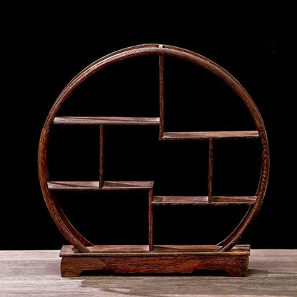 차 세트 랙 우아한 나무 디스플레이 스탠드 작은 단단한 나무 간단한 차 주전자 홀더 미니어처 찻집 주방 거실