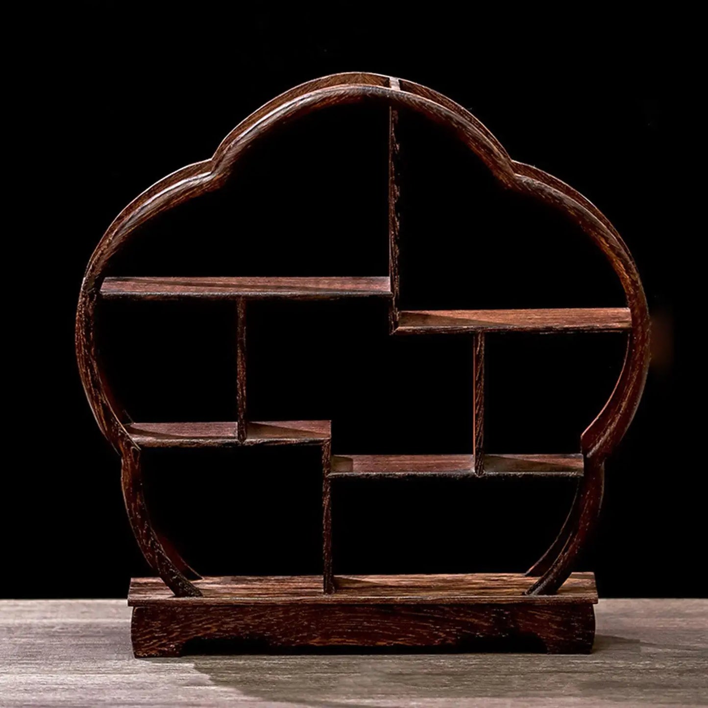 차 세트 랙 우아한 나무 디스플레이 스탠드 작은 단단한 나무 간단한 차 주전자 홀더 미니어처 찻집 주방 거실