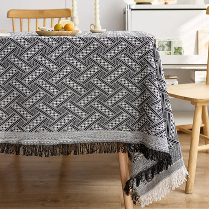 Khăn trải bàn sang trọng - Vải lanh cotton kiểu Pháp thanh lịch để trang trí nội thất