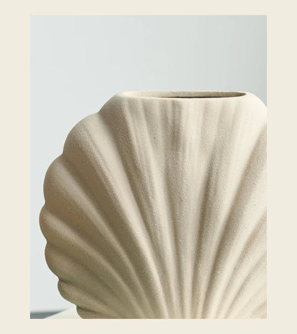 수제 세라믹 쉘 꽃병 | 해안 홈 액센트