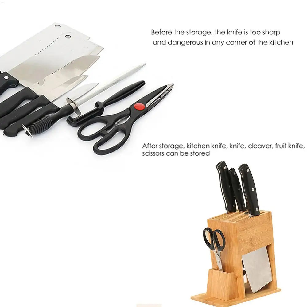 Bamboo Knife Block – Stylish Storage for Home Chefs