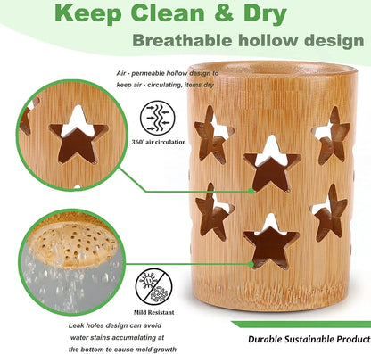 Eco-Friendly Bamboo Toothbrush Holder | Tidy & Stylish Storage