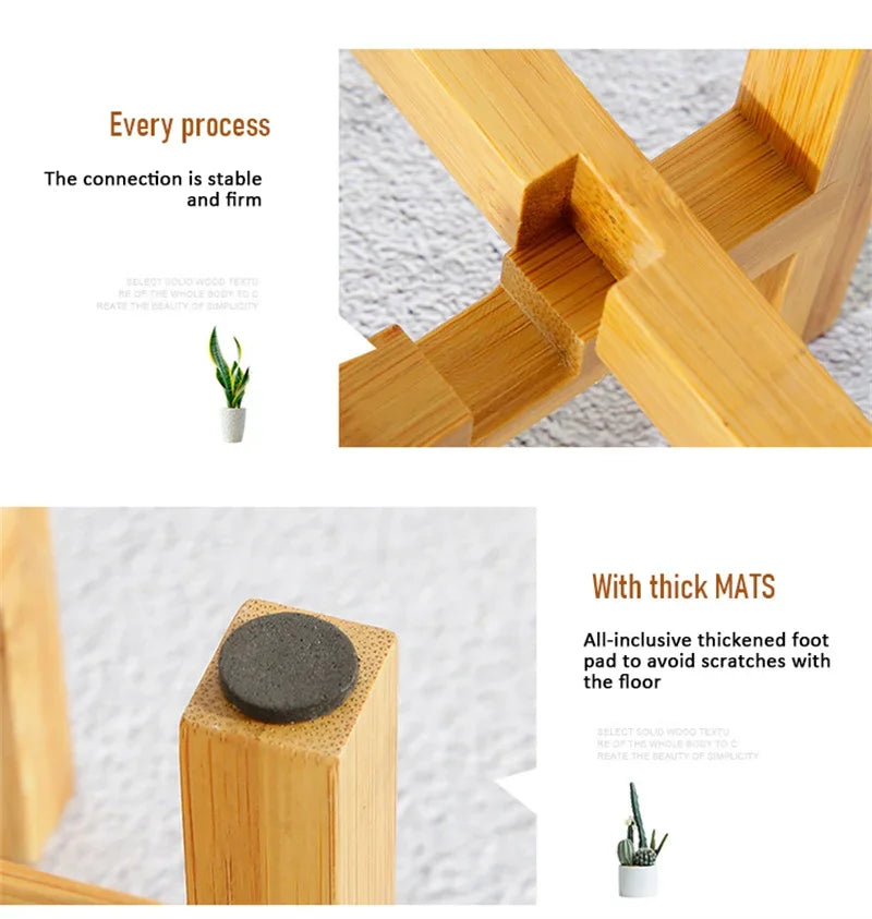 优雅的室内盆景木制植物架 - 完美装饰