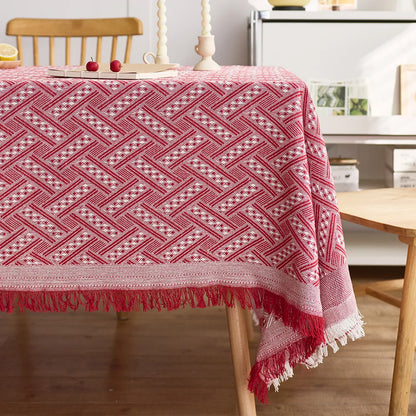 Khăn trải bàn sang trọng - Vải lanh cotton kiểu Pháp thanh lịch để trang trí nội thất