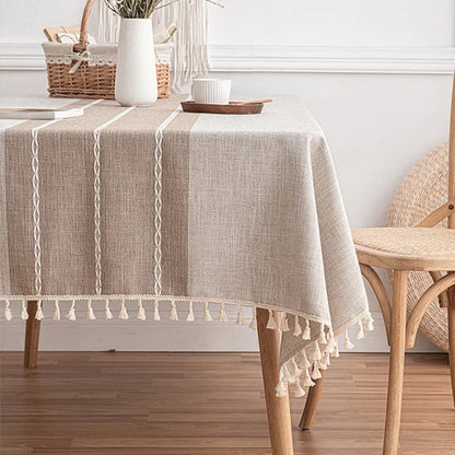 Elegant Linen Tablecloth - Waterproof & Stylish, Ideal for Events