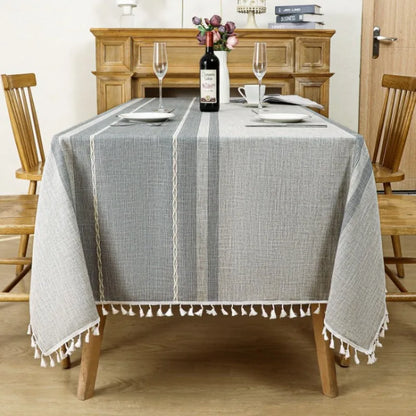 Elegant Linen Tablecloth - Waterproof & Stylish, Ideal for Events