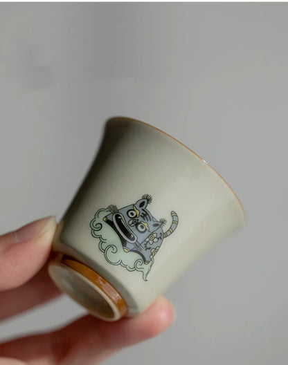 귀여운 호랑이 여행용 차 세트 - 차 애호가를 위한 휴대용 우아함