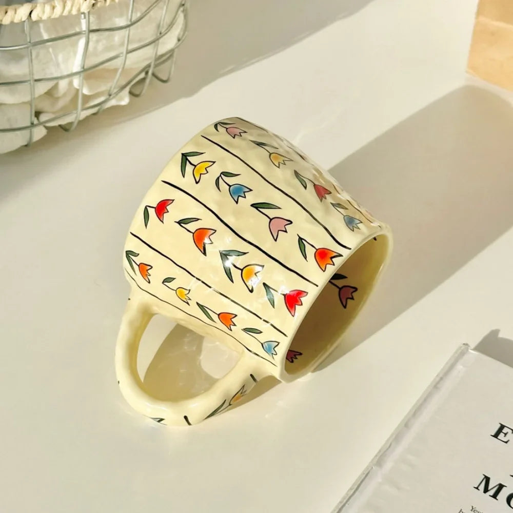 수제 380ml 세라믹 머그 - 커피 애호가를 위한 세련된 음료 용기