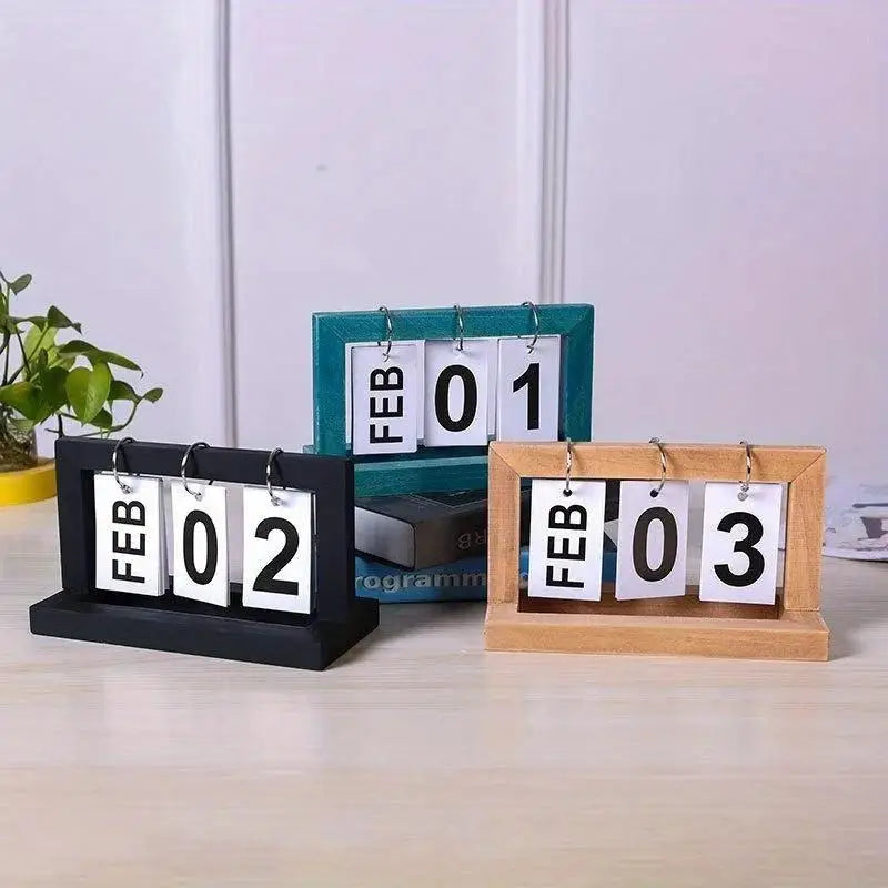 Rustic Wooden Perpetual Calendar for Stylish Organization