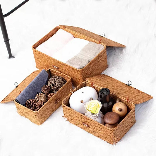 Bộ giỏ đựng đồ bằng cỏ biển đan tay - Phong cách & Thân thiện với môi trường