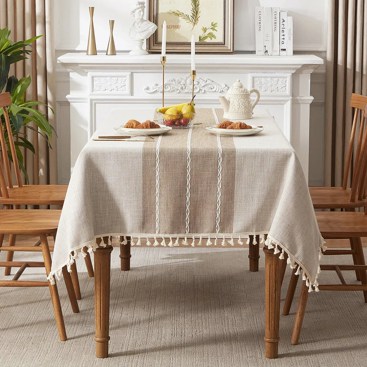 Battilo 방수 리넨 코튼 식탁보 – 식사 스타일 향상