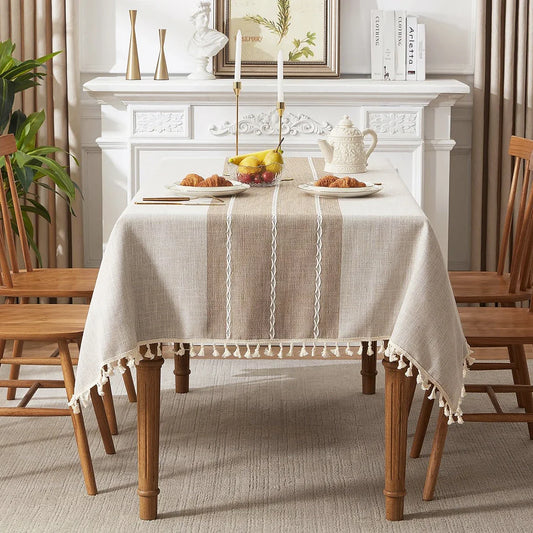 Battilo 방수 리넨 코튼 식탁보 – 식사 스타일 향상