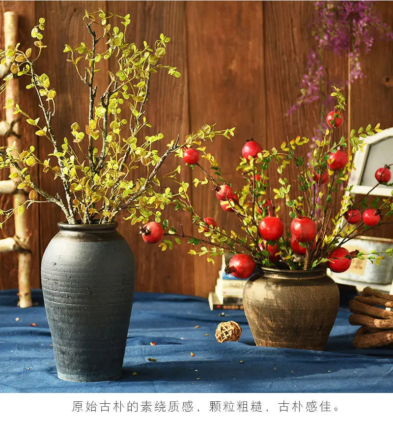 수제 세라믹 항아리 꽃병 - 생활 공간을 위한 우아함