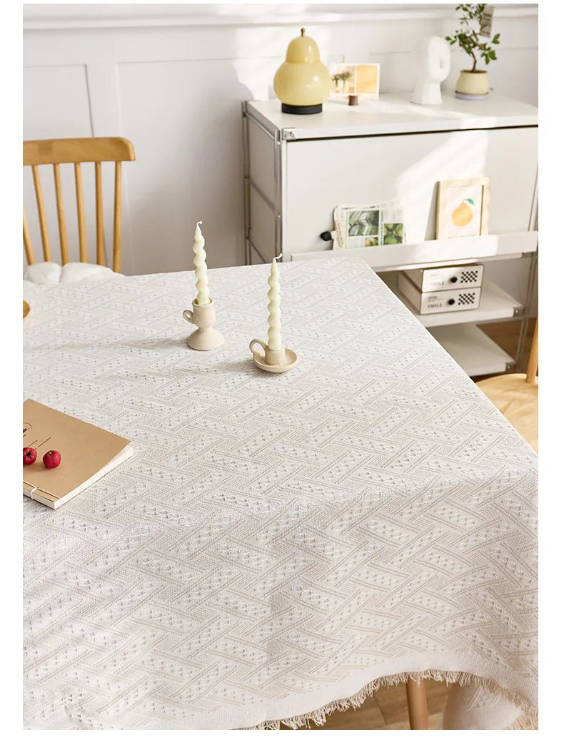 Khăn trải bàn sang trọng - Vải lanh cotton kiểu Pháp thanh lịch để trang trí nội thất