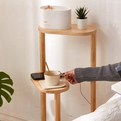 实木植物架 - 优雅的三层绿化收纳架