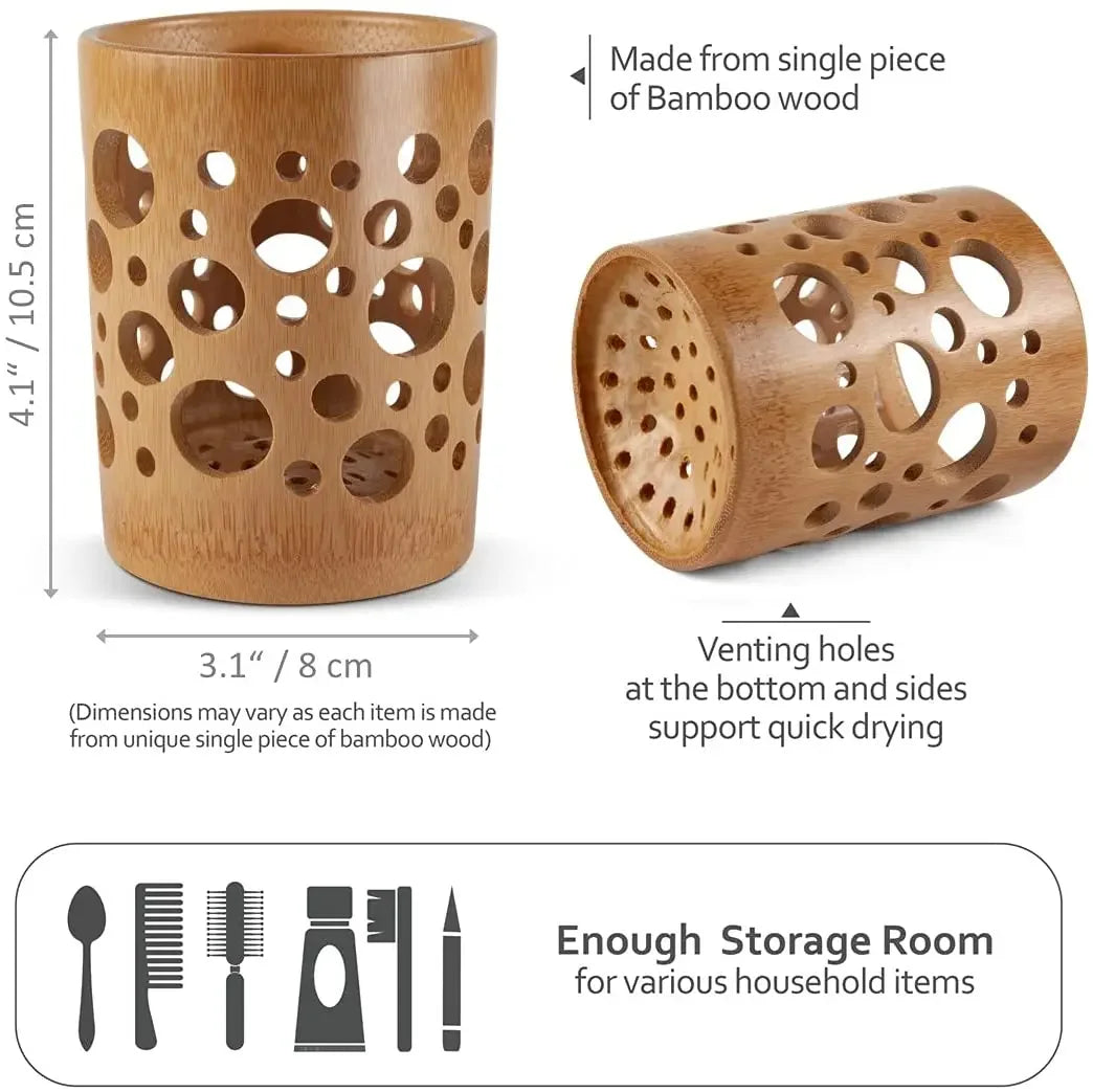Eco-Friendly Bamboo Toothbrush Holder | Tidy & Stylish Storage