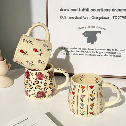 수제 380ml 세라믹 머그 - 커피 애호가를 위한 세련된 음료 용기