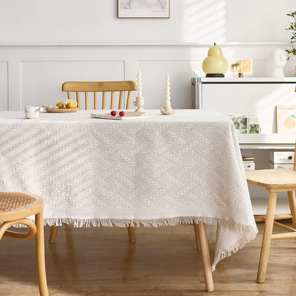 Khăn trải bàn sang trọng - Vải lanh cotton kiểu Pháp thanh lịch để trang trí nội thất