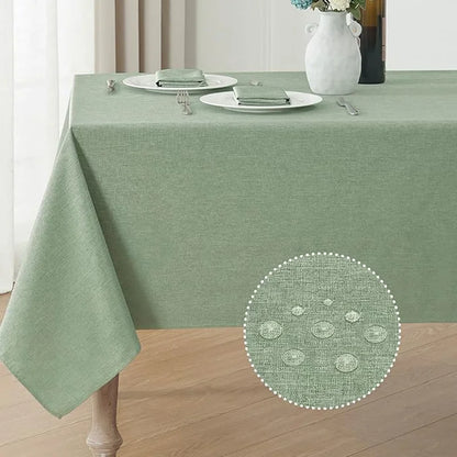 Linen Texture Waterproof Tablecloth - Elegant & Stain-Proof for Farmhouse Dining