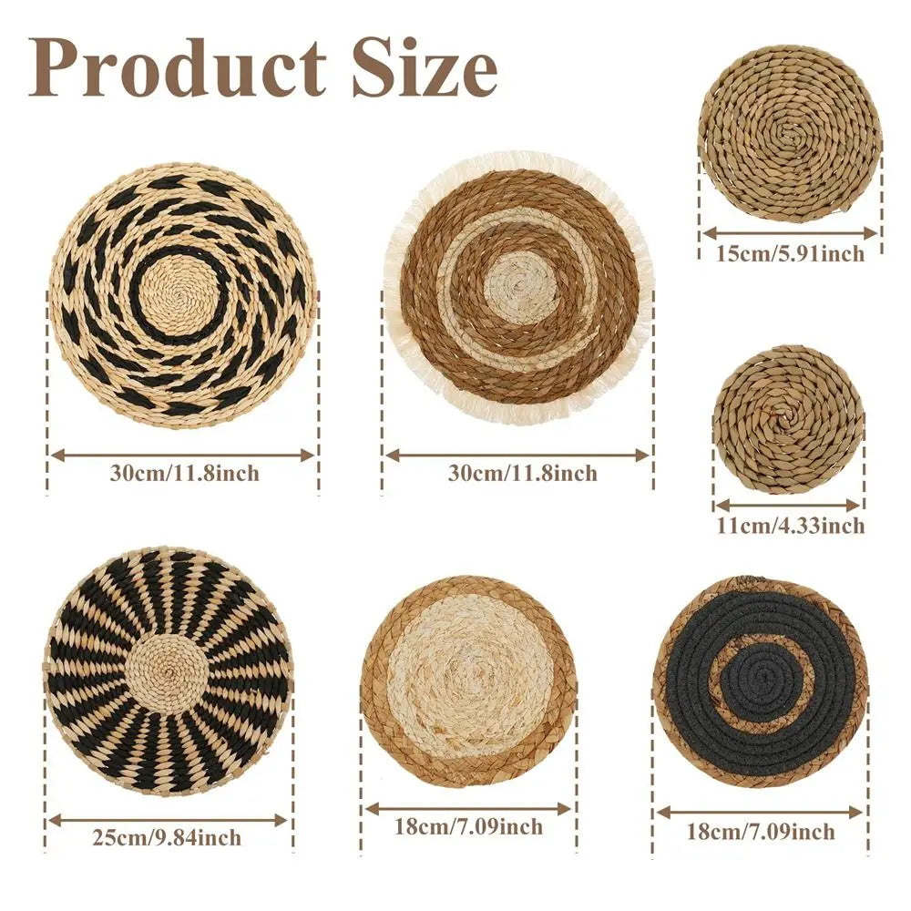 Paniers muraux Boho – Décor en jonc de mer tissé à la main pour des espaces élégants