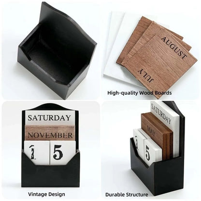 Elegant Wooden Perpetual Calendar: Organize with Style!
