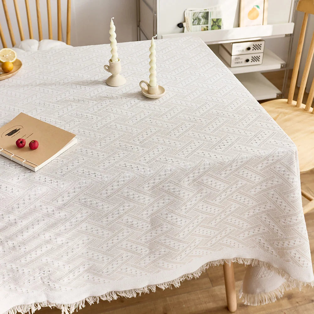 Khăn trải bàn sang trọng - Vải lanh cotton kiểu Pháp thanh lịch để trang trí nội thất