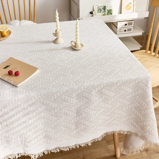 Khăn trải bàn sang trọng - Vải lanh cotton kiểu Pháp thanh lịch để trang trí nội thất
