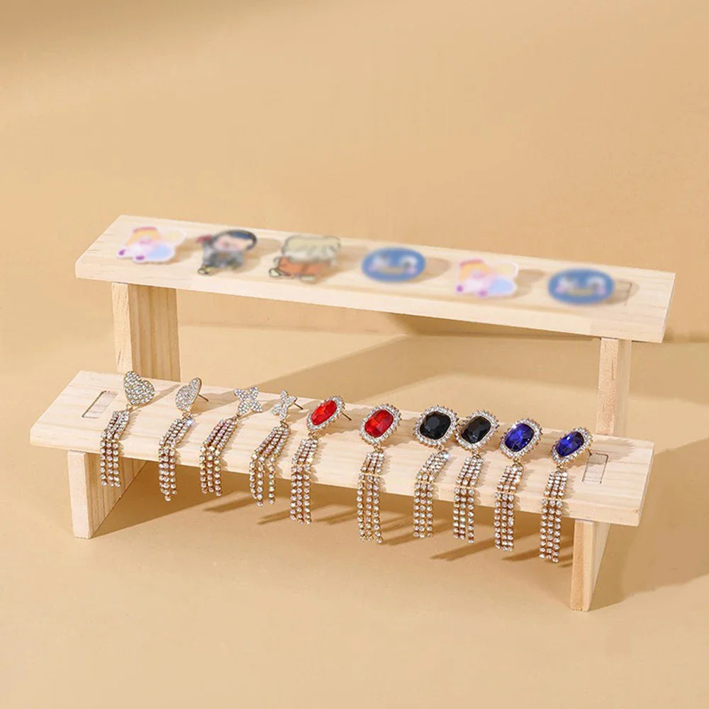 Elegant Wooden Display Stand - Versatile Organizer for Collectors