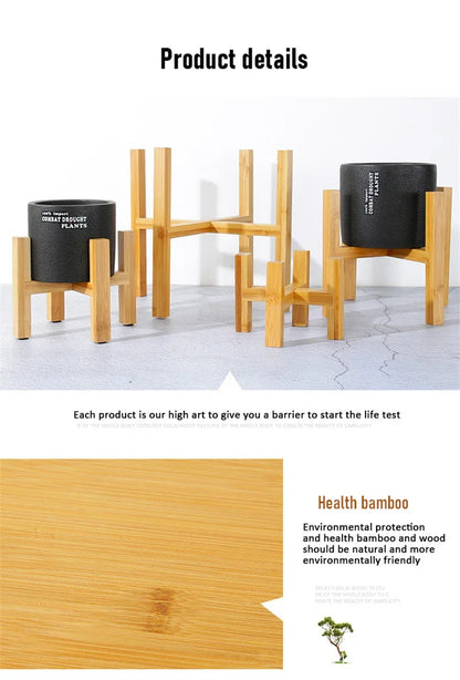 优雅的室内盆景木制植物架 - 完美装饰