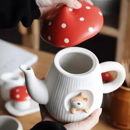 Tazza in ceramica a forma di fungo con coperchio – Divertenti bicchieri per la colazione