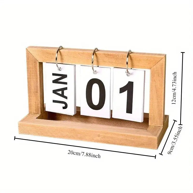 Rustic Wooden Perpetual Calendar for Stylish Organization