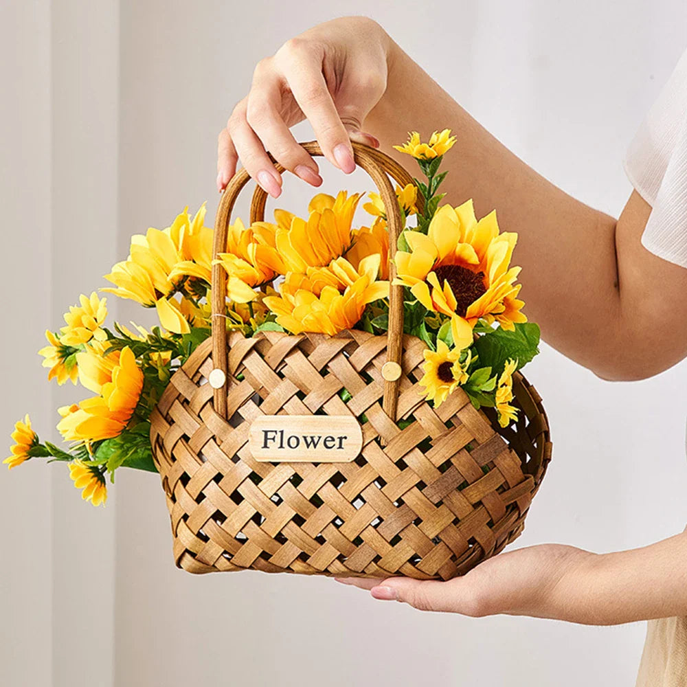 Giỏ hoa tre thanh lịch của Girl Basket - Trang trí thân thiện với môi trường