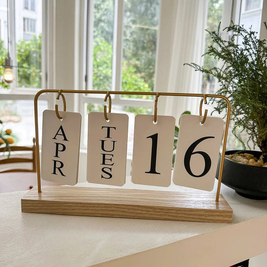 Elegant Wooden Perpetual Calendar for Stylish Organization