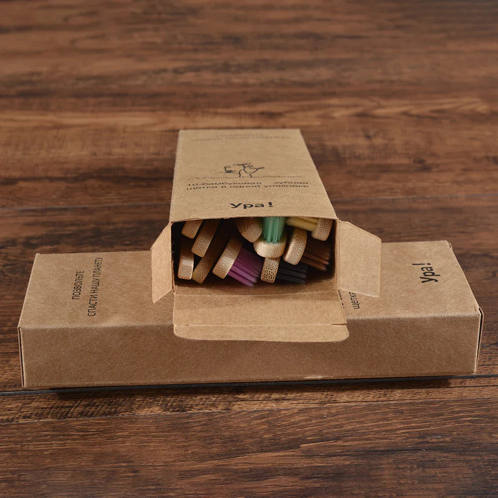 Bộ bàn chải đánh răng tre thân thiện với môi trường cho nụ cười rạng rỡ - 10 gói