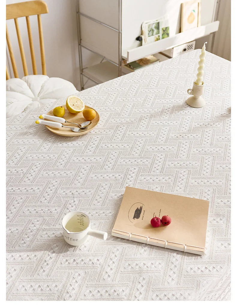 Khăn trải bàn sang trọng - Vải lanh cotton kiểu Pháp thanh lịch để trang trí nội thất