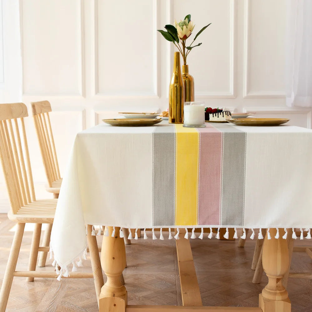 Battilo 방수 리넨 코튼 식탁보 – 식사 스타일 향상