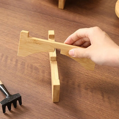 식물 애호가를 위한 우아한 목재 분재 디스플레이 스탠드 - 친환경 쇼케이스