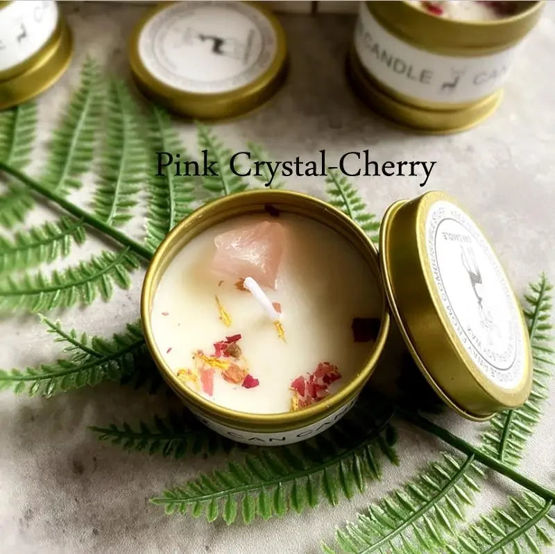 Long-Lasting Soy Candles with Crystals | Tranquil Home Decor