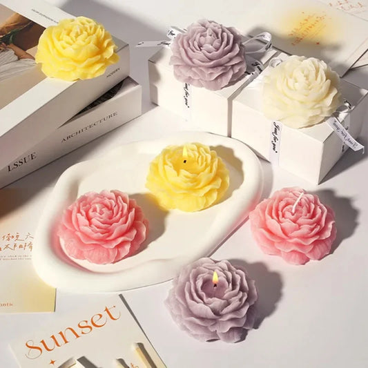 피오니 플라워 캔들 - 휴식을 위한 아로마테라피 블리스