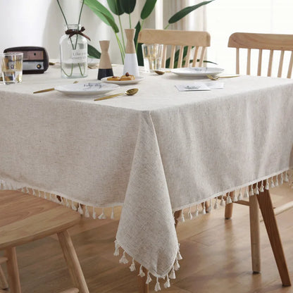 Linen Cotton Tablecloth - Elegant Dining by Rooted Living