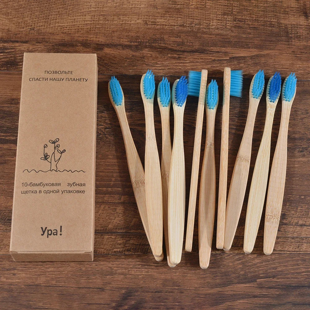 Bộ bàn chải đánh răng tre thân thiện với môi trường cho nụ cười rạng rỡ - 10 gói