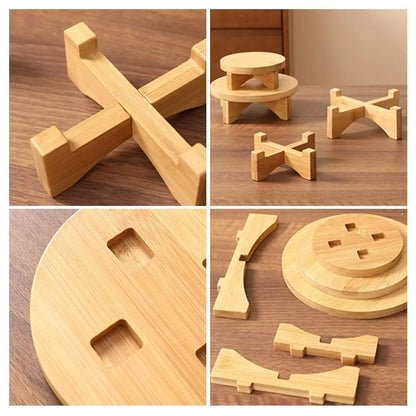 식물 애호가를 위한 우아한 목재 분재 디스플레이 스탠드 - 친환경 쇼케이스