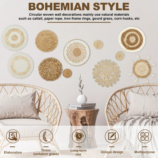 Bộ giỏ treo tường đan thủ công – Sự quyến rũ mộc mạc cho những người yêu thích trang trí