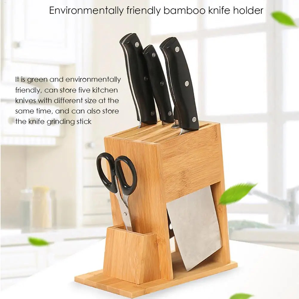 Bamboo Knife Block – Stylish Storage for Home Chefs