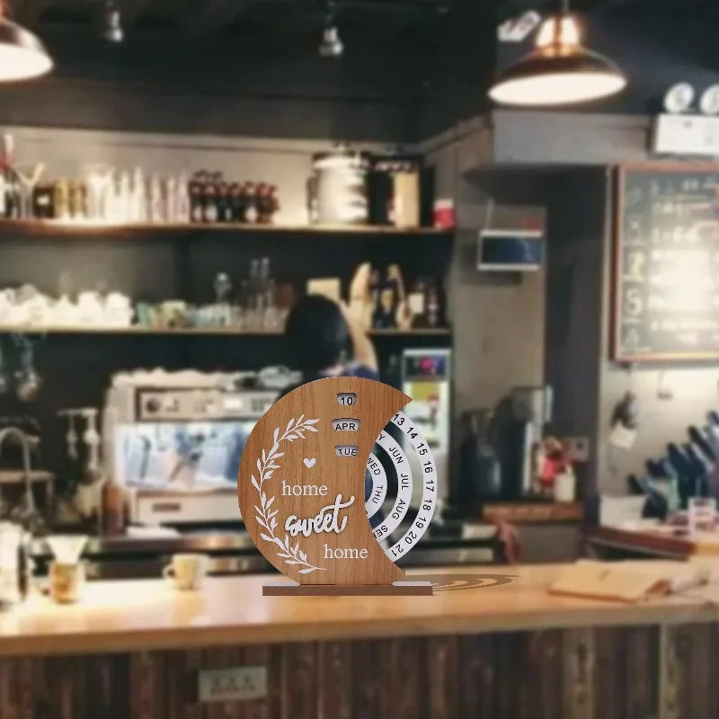 목재 영구 달력 - 마음챙김 공간을 위한 우아한 책상 장식